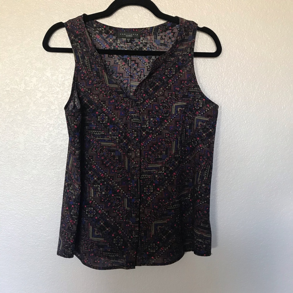 Sanctuary sleeveless blouse Aztec print Medium